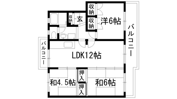 中山五月台14号棟の物件間取画像